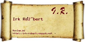 Irk Róbert névjegykártya