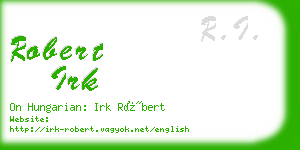 robert irk business card